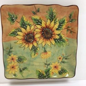 Floral Sunflower Ceramic Accent Plate